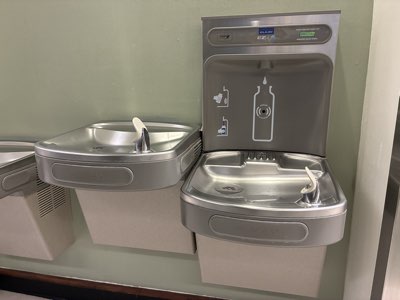 Campus water fountain and bottle-filling station at UT Dallas